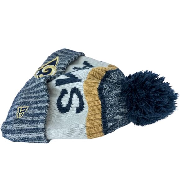 NFL Los Angeles Rams On Field New Era Beanie Hat Mens OS Knit Acrylic w/ Pom Pom - Picture 3 of 8